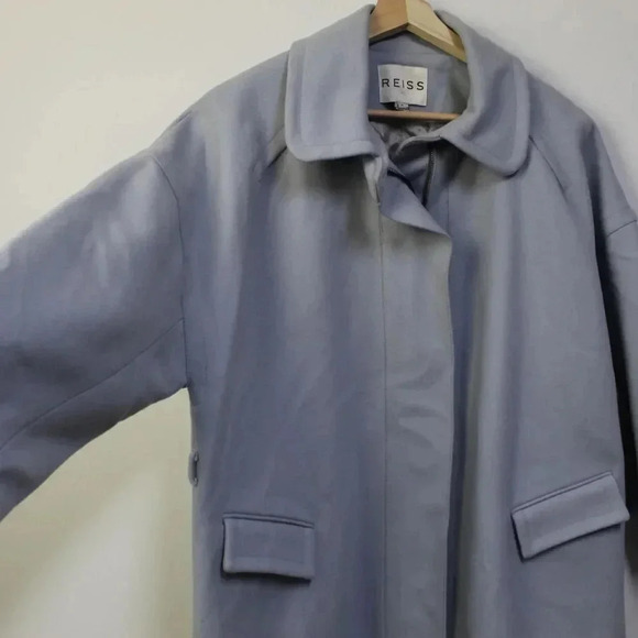 REISS oversized boxy periwinkle Hallie wool/cashmere coat med - Picture 8 of 12